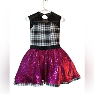 Weissman Black Plaid and Pink Sequin Kids Costume